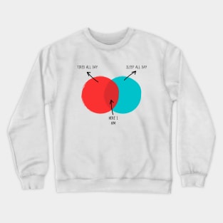 Blue and Red Funny Diagram Meme Chart Crewneck Sweatshirt